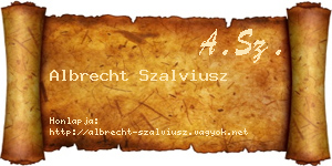 Albrecht Szalviusz névjegykártya